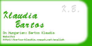 klaudia bartos business card